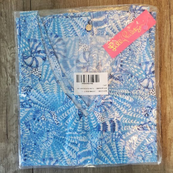 Lilly Pulitzer - Florin Sleeveless Linen Top - Amalfi Blue By The Seashore - L - Picture 2 of 4